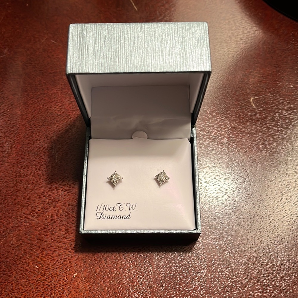 sterling silver diamond earrings